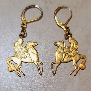 Brass Lady Godiva Earrings